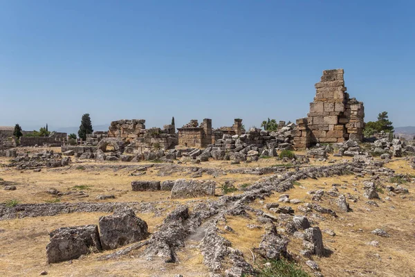 Turkey Denizli 2021 Ruins Hierapolis Turkey Ancient Necropolis Pamukkale Travel — Stock fotografie