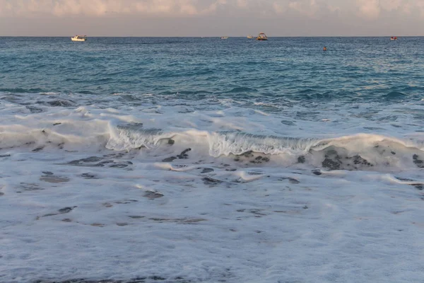 Blue sea wave with white foam, bubbling sea wave, sea foam, tide, ocean, Caspian Sea