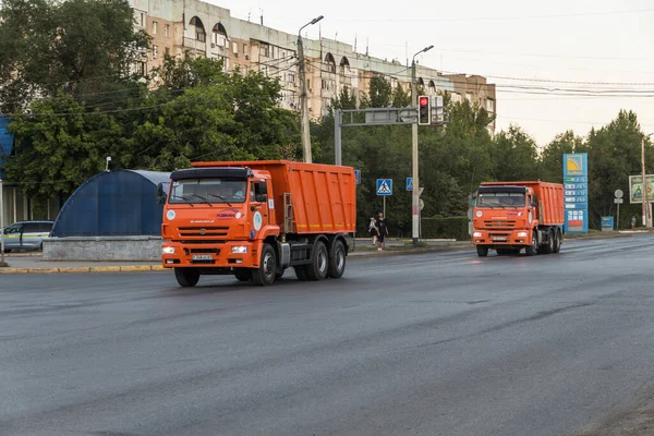 Uralsk Kazakhstan Qazaqstan 2022 Trucks Onboard Cars Brand Kamaz Orange — Photo