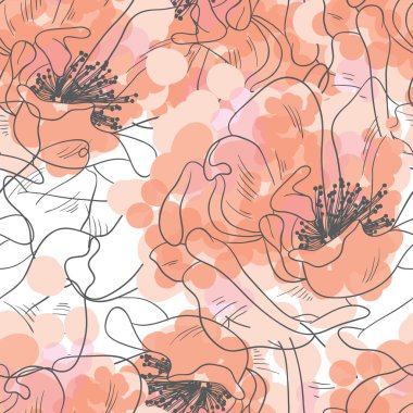 Seamless pattern of abstract flowers clipart