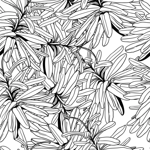 抽象的なグラフィックス花のモノクロのシームレスなパターン — ストックベクタ