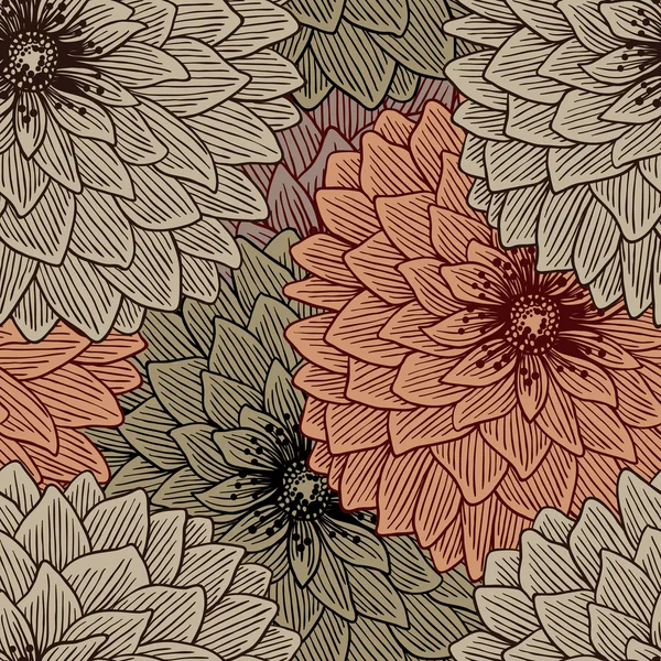 Naadloze patroon van abstracte afbeeldingen bloemen — Stockvector