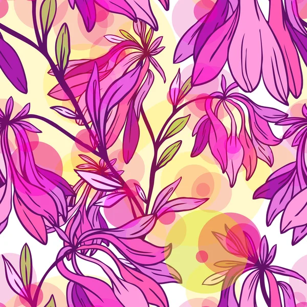 Seamless pattern of violet flowers — Stock Vector