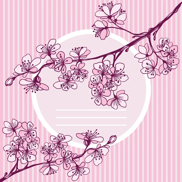 Векторное приглашение или открытка от цветущей японской вишни — стоковый вектор