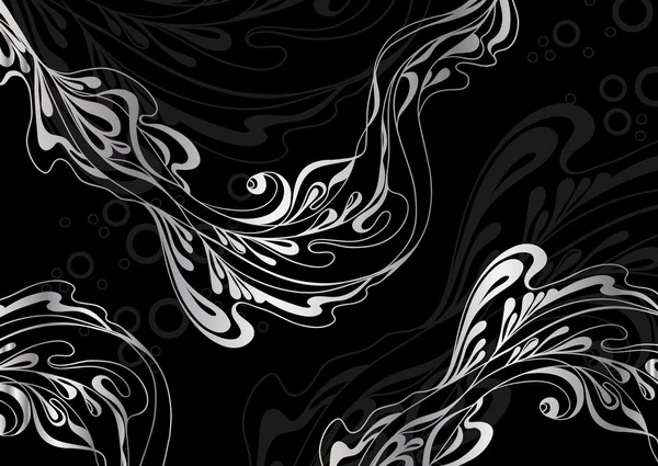 Vector monocromo fondo metálico con ondas abstractas — Archivo Imágenes Vectoriales