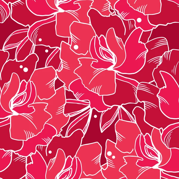 Nahtloses Muster abstrakter roter Blumen — Stockvektor