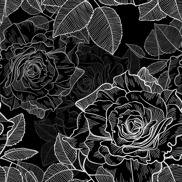 Modèle sans couture de roses — Image vectorielle