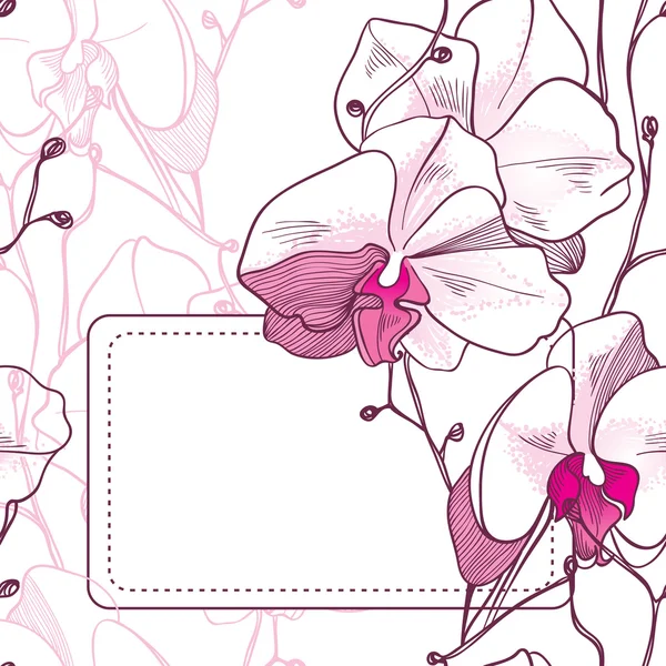 Bezešvé pattern bílé a růžové orchideje — Stockový vektor