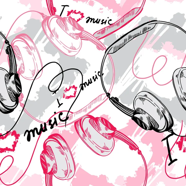 Vektoros headphones.concept a szerelem zene — Stock Vector