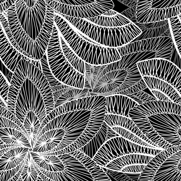 Monochrome floral motif sans couture — Image vectorielle