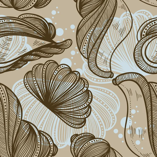 Coquilles rétro - motif sans couture — Image vectorielle