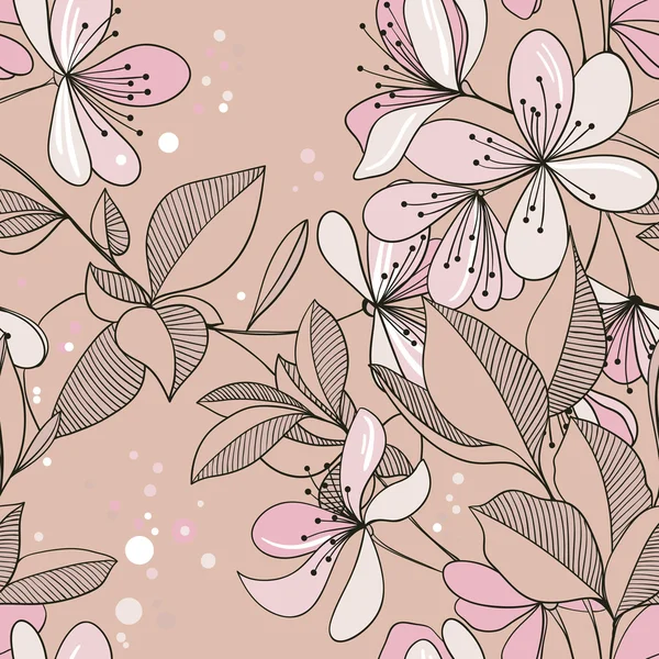 Modèle vintage sans couture avec des fleurs abstraites — Image vectorielle