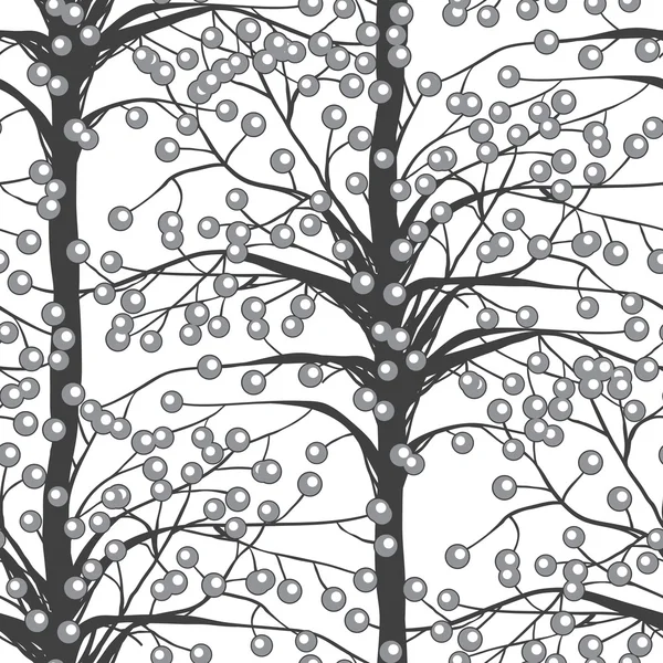 Weißer stilisierter Baum auf schwarzem Hintergrund — Stockvektor