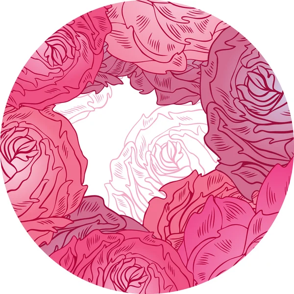 Marco sin costura abstracto de flores rosadas — Archivo Imágenes Vectoriales