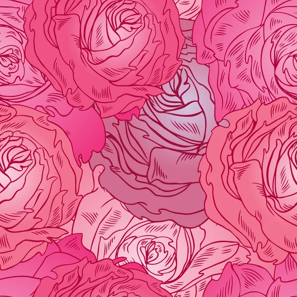 Padrão sem costura abstrato de flores rosa —  Vetores de Stock