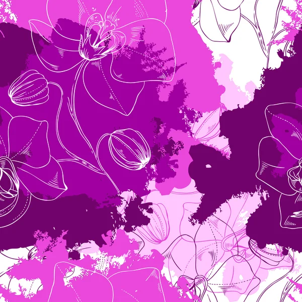 Quadro de orquídeas violetas —  Vetores de Stock