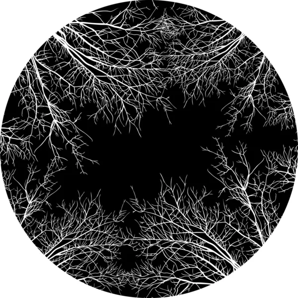 Marco de árbol monocromo — Archivo Imágenes Vectoriales