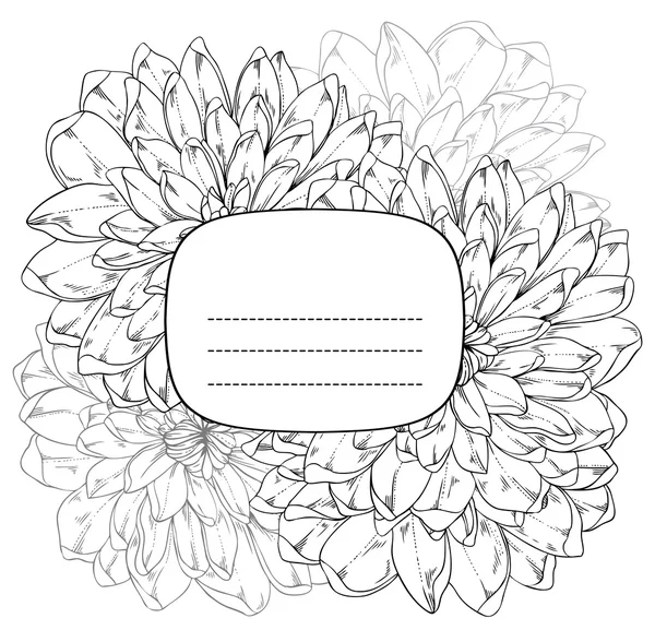 Carte d'invitation ou de voeux avec des fleurs — Image vectorielle