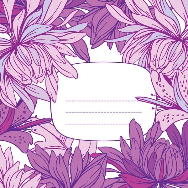 Rám fialové květy. místo pro text — Stockový vektor