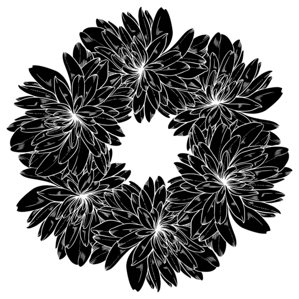 Marco de flores negras — Archivo Imágenes Vectoriales