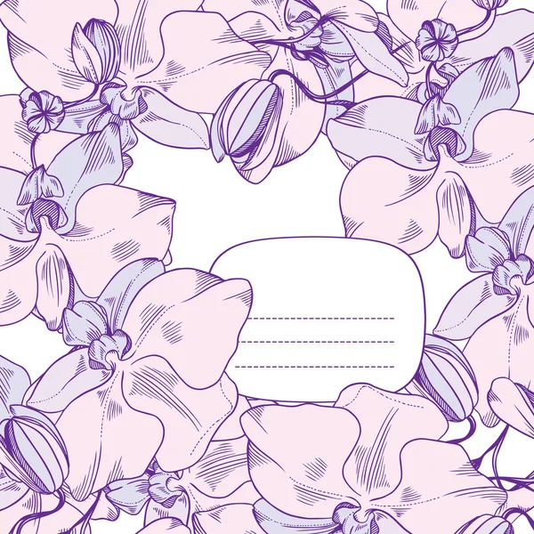 Cadre vectoriel de fleurs abstraites orchidées sauvages — Image vectorielle