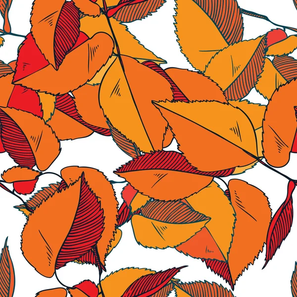 Patrón sin costura de otoño de hojas caídas — Archivo Imágenes Vectoriales