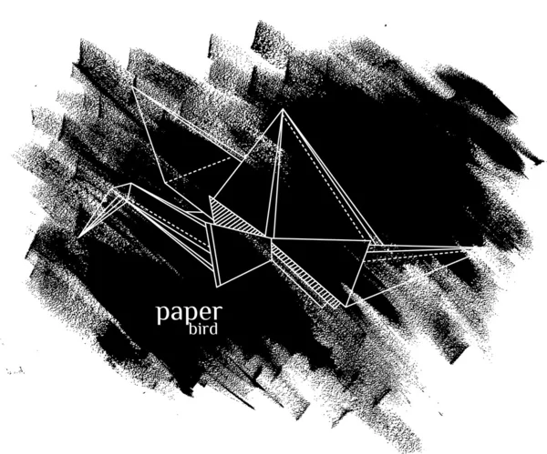 Papper fågel på grunge bakgrund — Stock vektor