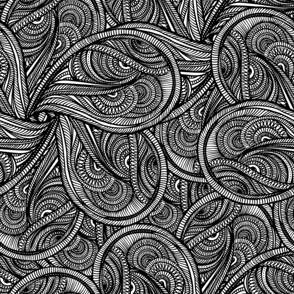 Bezešvé textilní černobílý vzor krajky — Stockový vektor