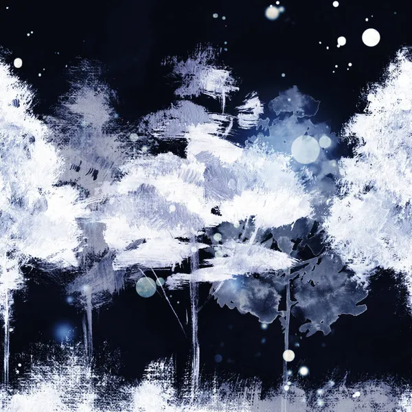 Akwarela Gwasz Grunge Drzew Horyzoncie Minimalistyczny Abstrakcyjny Granicy Bez Szwu — Zdjęcie stockowe