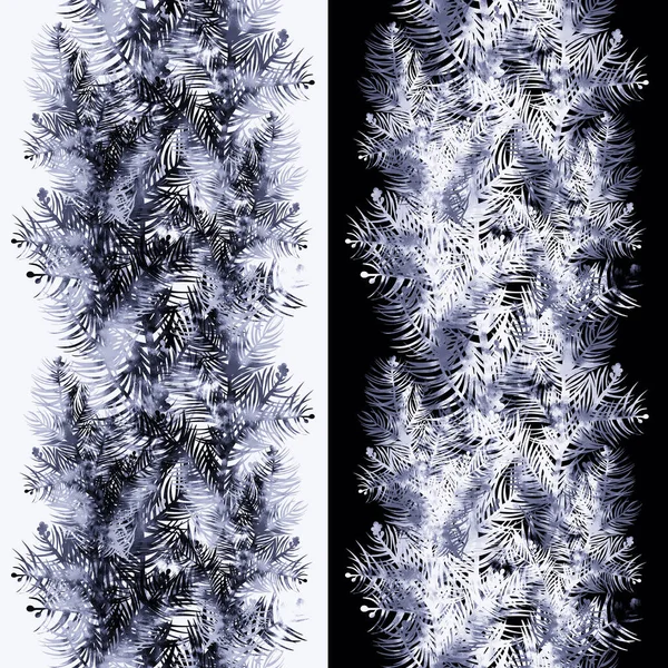 Spar Takken Winter Naadloos Patroon Digitale Lijnen Met Hand Getekend — Stockfoto
