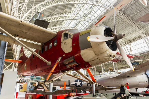 Vintage Airplane with Skis — Stock Photo, Image