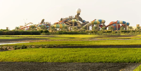 Temapark for Yas Waterworld i Abu Dhabi – stockfoto