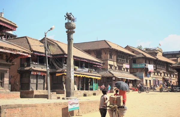 0209 Tachupal Tole Square da Bhimsen Mandir. Bhaktapur-Nepal . — Foto Stock