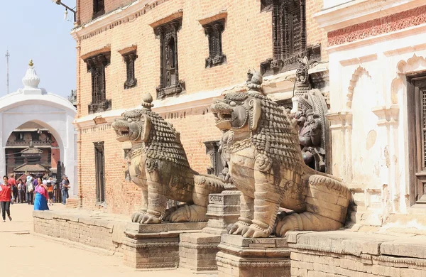 Narsingha and Hanuman-lions and monkeys. National Art Museum-Bhaktapur-Nepal. 0239 — Stock Photo, Image