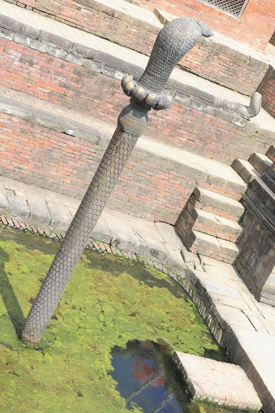 Brass cobra in the Naga Pokhari-Royal Palace. Bhaktapur-Nepal. 0251 — Stock Photo, Image