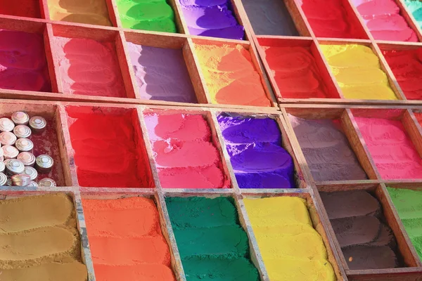 Colourful tika powder-Pashupatinath temple-Deopatan-Kathmandu-Nepal. 0299 — Stock Photo, Image