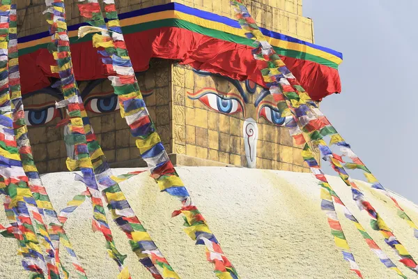 Oczy Buddy. stupy Boudhanath-bodhnath. Kathmandu, nepal. 0315 — Zdjęcie stockowe