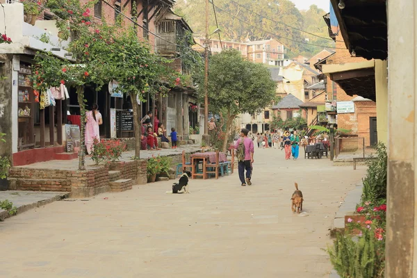 The pedestrian central street of Bandipur-Nepal. 0376 — Stock Photo, Image