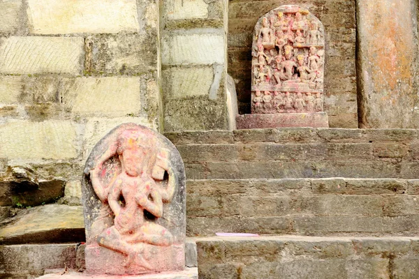 Steles in Gorakhnath cave-temple. Gorkha Durbar-Nepal. 0425 — Stock Photo, Image