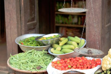 Groceries and vegetables shop. Bandipur-Nepal. 0441 clipart