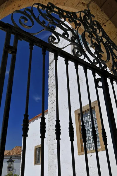 Gothic Arch Door Wrought Iron Grill North Side Portico Foot — Stock Photo, Image