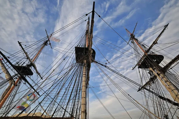 Three Masts Replica 1779 Original French Frigate Moored Portimao Port — Stock Photo, Image