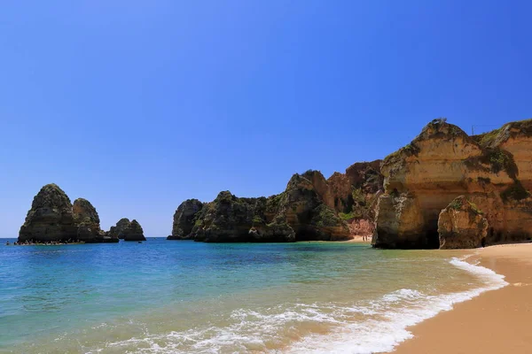 Söderut Wiew Från Praia Camilo Beach Norrut Till Höger Klippan — Stockfoto