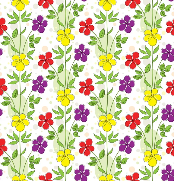 Fundo sem costura com flores decorativas — Vetor de Stock