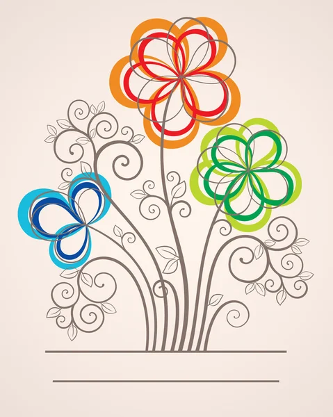 Fondo colorido con flores abstractas — Vector de stock