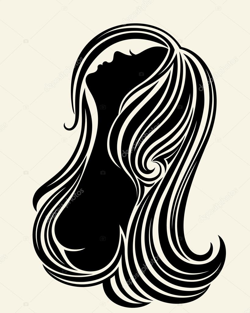 Silhouette of a young woman