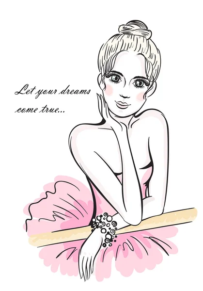 Balerin bale barre eğilerek