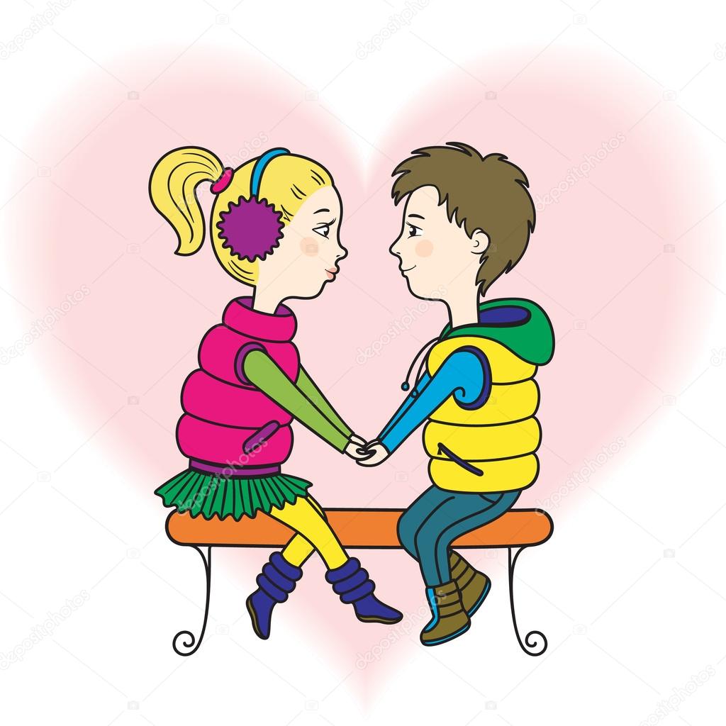 A Happy Teens Couple In Love Stock Vector Image By C Brahmapootra