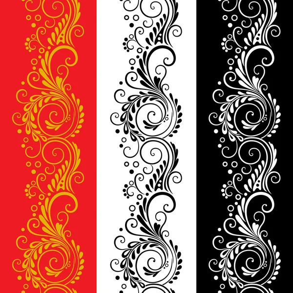 Üç dekoratif çiçek Dikişsiz desen