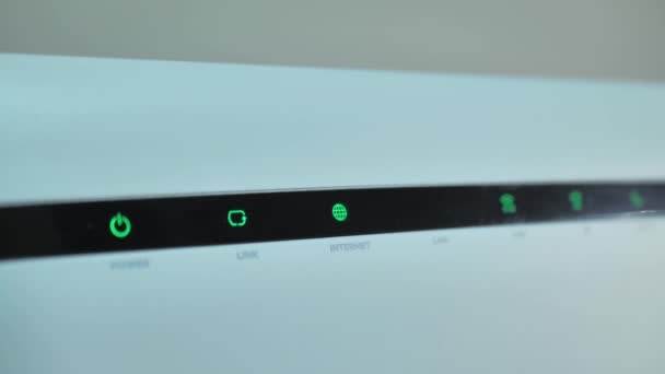 Router Internet acceso primo piano — Video Stock